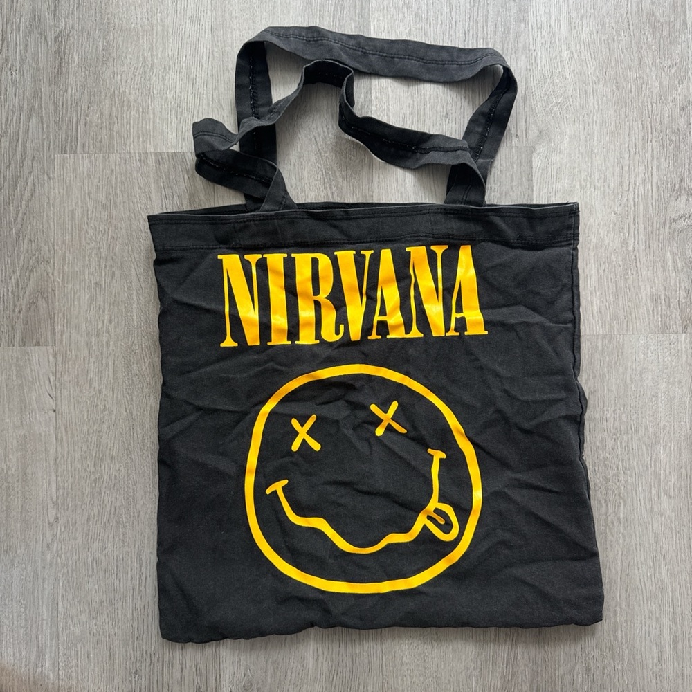 NIRVANA Black Tote with Yellow Logo